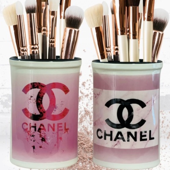 Designer Inspired Ceramic Makeup Brush Holder - BLACK Design - Picture 3 of 9